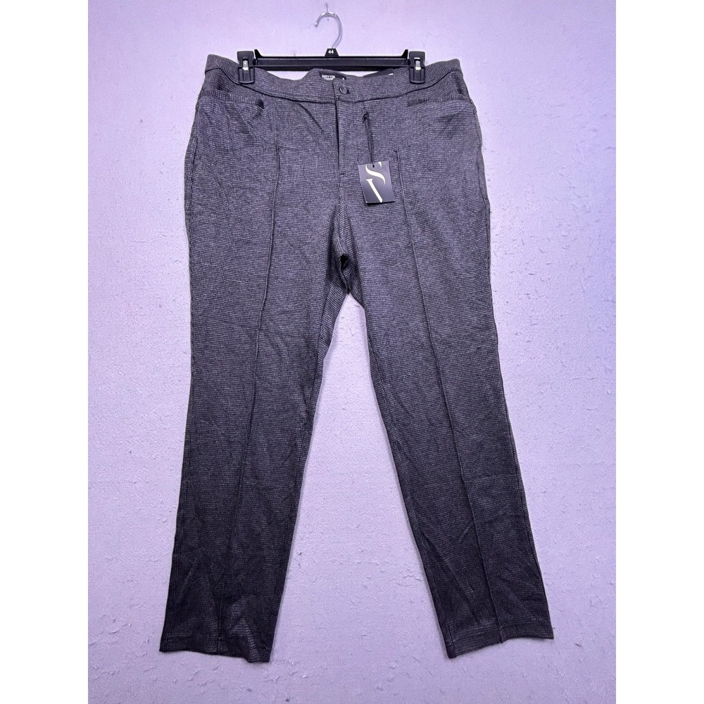 Simply Vera Vera Wang Pants Mini Houndstooth Grey Black XL Womens